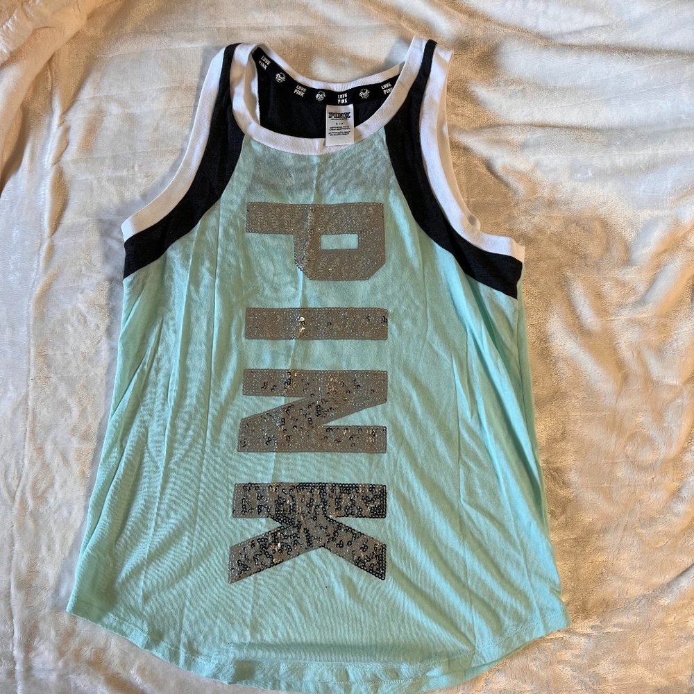 Blue Pink Sequin Tank